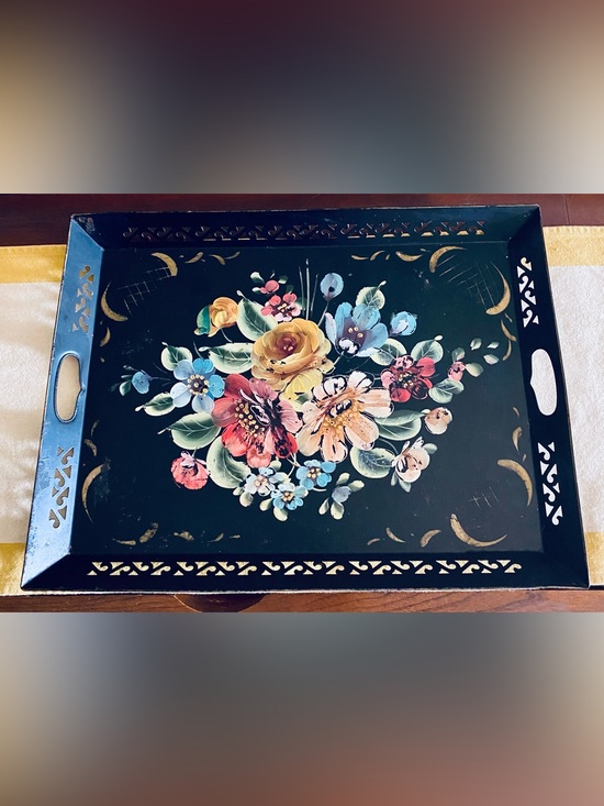 Other - 50’s Large Hand Painted Metal Tray